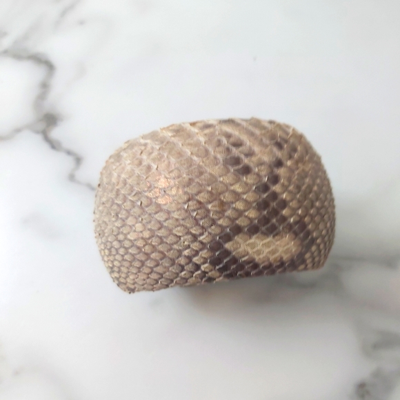Ted Rossi snake skin leather bangle bracelet - Picture 1 of 2